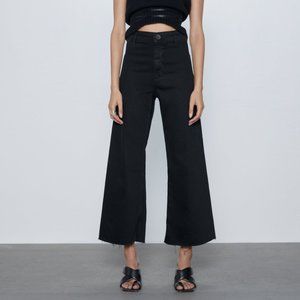 Zara ZW Black Premium High Waist Straight Jeans 6